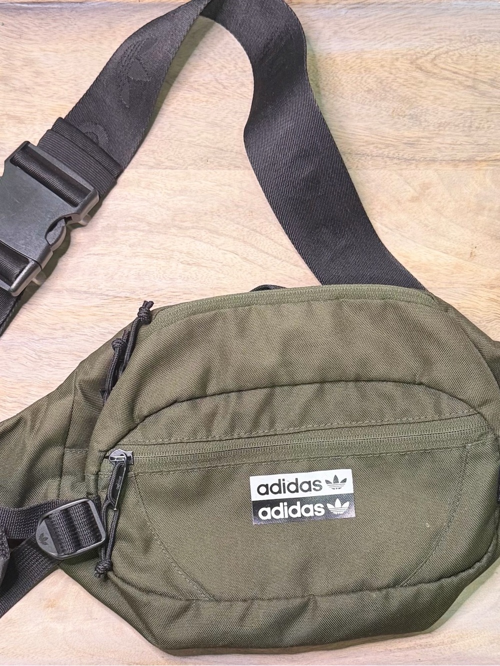 adidas Olive Green Belt Bag with Black Strap